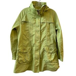 UBU Women's Small Green Packable Rain Jacket with Hood